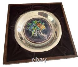 Franklin Mint Four Seasons SPRING BLOSSOMS Sterling Silver Champleve Plate