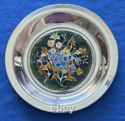 Franklin Mint Four Seasons Sterling Silver Champleve Plate 268 Grams