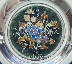 Franklin Mint Four Seasons Sterling Silver Champleve Plate 268 Grams