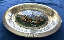 Franklin Mint Four Seasons Sterling Silver Champleve Plate 268 Grams