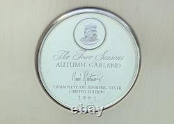 Franklin Mint Four Seasons Sterling Silver Champleve Plate 268 Grams