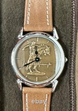 Franklin Mint Frederic Remington Watch 1988 Swiss Quartz Sterling Silver with Box