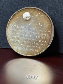 Franklin Mint Freedom 7 Proof Medal. 925 Silver Alan Shepard Toned 39mm