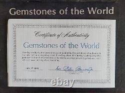Franklin Mint GEMSTONES OF THE WORLD-63 INGOTS. 925 SILVER WITH DISPLAY CASE COA