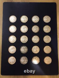 Franklin Mint Gallery Project Apollo XIII 20 Solid Sterling Silver Medals 1972