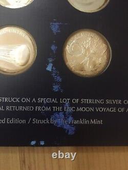 Franklin Mint Gallery Project Apollo XIII 20 Solid Sterling Silver Medals 1972