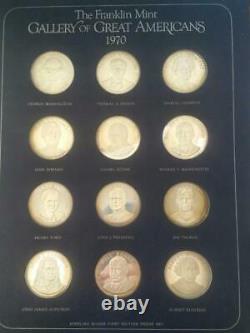 Franklin Mint Gallery of Great Americans 1970-71 24 Sterling Silver Medal Proof