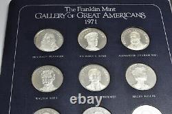 Franklin Mint Gallery of Great Americans 1970-71 Sterling Silver Medal Set (24)