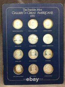 Franklin Mint Gallery of Great Americans. 925 Silver 1970-1976 Complete Set