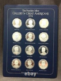 Franklin Mint Gallery of Great Americans. 925 Silver 1970-1976 Complete Set