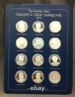 Franklin Mint Gallery of Great Americans. 925 Silver 1970-1976 Complete Set