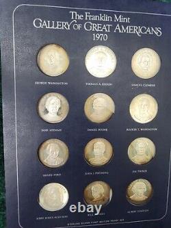 Franklin Mint Gallery of Great Americans. 925 Silver 1970 Set