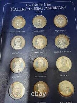 Franklin Mint Gallery of Great Americans. 925 Silver 1970 Set