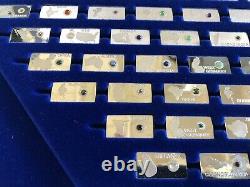 Franklin Mint Gemstones of The World Silver Ingots w Gemstone Specimens