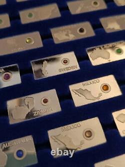 Franklin Mint Gemstones of the World 63 Silberbarren + Edelsteine (Diamant etc)