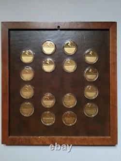 Franklin Mint Genious Of Benjamin Franklin Gold On Silver Medals 20 Oz Framed