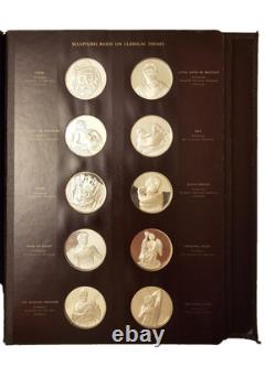 Franklin Mint Genious of Michelangelo 75.5 Oz Sterling Silver 60 Medal Set