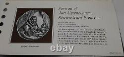 Franklin Mint Genius/Rembrandt PR. 925 Silver Medal-Jan Uytenbogaert in Card