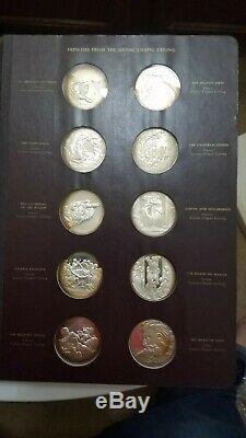 Franklin Mint Genius of Michelangelo 60 Proof Sterling Silver Medal Set AG LOT