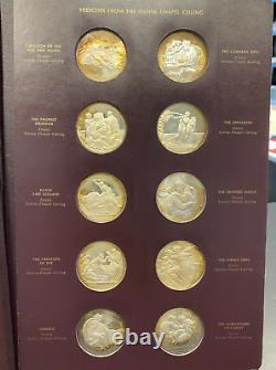 Franklin Mint Genius of Michelangelo 60 Proof Sterling Silver Medal Set (TONED)