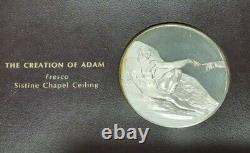 Franklin Mint Genius of Michelangelo PF. 925 Silver Medal-Creation of Adam