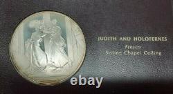 Franklin Mint Genius of Michelangelo PF. 925 Silver Medal-Judith & Holofernes