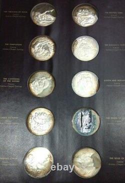 Franklin Mint Genius of Michelangelo Toned 60 Proof Silver Medal Set Complete