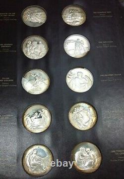 Franklin Mint Genius of Michelangelo Toned 60 Proof Silver Medal Set Complete