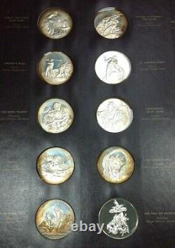 Franklin Mint Genius of Michelangelo Toned 60 Proof Silver Medal Set Complete