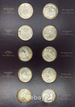 Franklin Mint Genius of Michelangelo Toned 60 Proof Silver Medal Set Complete