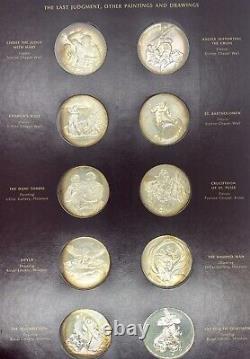 Franklin Mint Genius of Michelangelo Toned 60 Proof Silver Medal Set Complete
