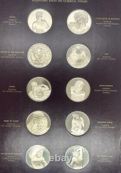 Franklin Mint Genius of Michelangelo Toned 60 Proof Silver Medal Set Complete