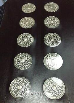 Franklin Mint Genius of Michelangelo Toned 60 Proof Silver Medal Set Complete