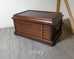 Franklin Mint Genius of Rembrandt Mahogany Silver Coin Cabinet 5-Drawer Chest