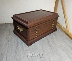 Franklin Mint Genius of Rembrandt Mahogany Silver Coin Cabinet 5-Drawer Chest