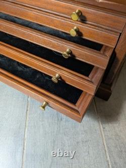 Franklin Mint Genius of Rembrandt Mahogany Silver Coin Cabinet 5-Drawer Chest