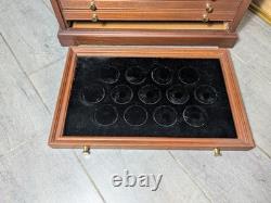 Franklin Mint Genius of Rembrandt Mahogany Silver Coin Cabinet 5-Drawer Chest