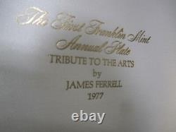 Franklin Mint Gold Sterling Silver Collector Plate Tribute To The Arts 1977