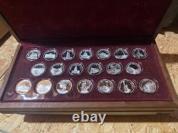 Franklin Mint Great American Landmarks 20 pc. 925 Silver Coin Set