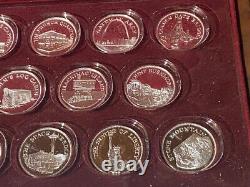 Franklin Mint Great American Landmarks 20 pc. 925 Silver Coin Set