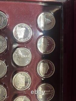 Franklin Mint Great American Landmarks Sterling Silver. 925 Proof 20 Medal Set