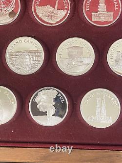 Franklin Mint Great American Landmarks Sterling Silver. 925 Proof 20 Medal Set