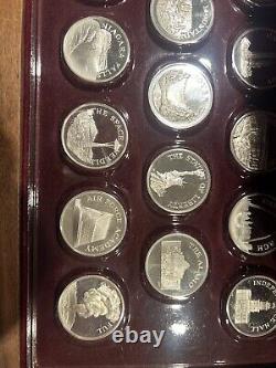 Franklin Mint Great American Landmarks Sterling Silver. 925 Proof 20 Medal Set