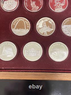 Franklin Mint Great American Landmarks Sterling Silver. 925 Proof 20 Medal Set