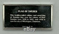 Franklin Mint Great Flags Of America 1974 Sterling Silver Ingot 42 Piece Set