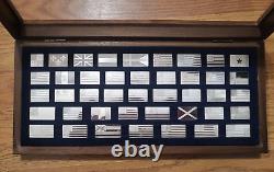 Franklin Mint Great Flags Of America 42 Ingot Collection. 500 Silver & Gold Wash
