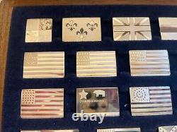 Franklin Mint Great Flags Of America 42 Ingot Collection F74 Silver