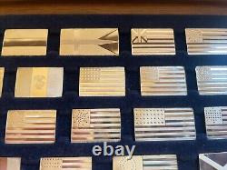 Franklin Mint Great Flags Of America 42 Ingot Collection F74 Silver