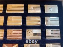 Franklin Mint Great Flags Of America 42 Ingot Collection F74 Silver