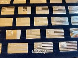 Franklin Mint Great Flags Of America 42 Ingot Collection F74 Silver